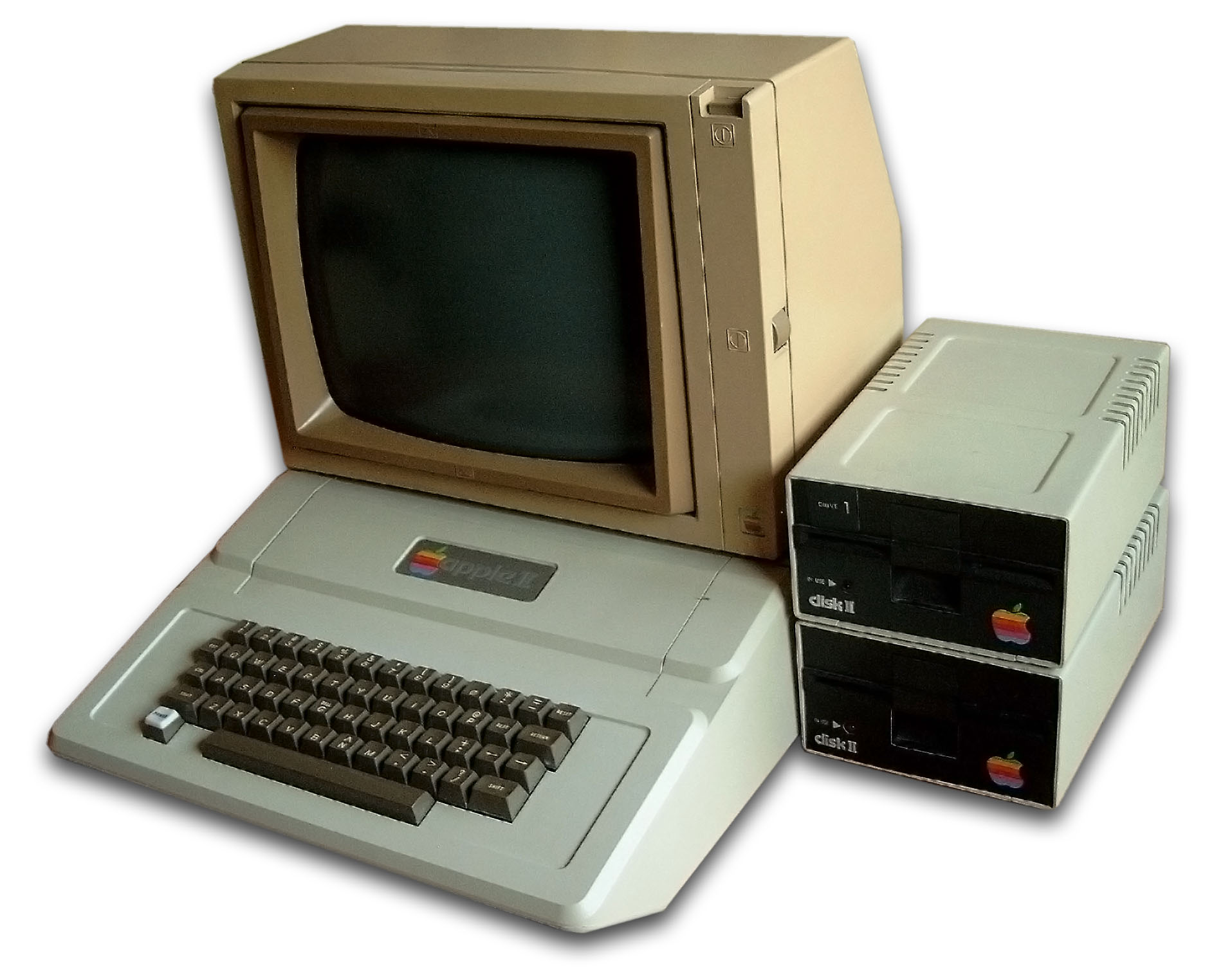 Год выпуска персонального компьютера. Apple II 1977. Apple 2 компьютер. 4 Поколение ЭВМ эпл 1. Первый персональный компьютер Apple II.