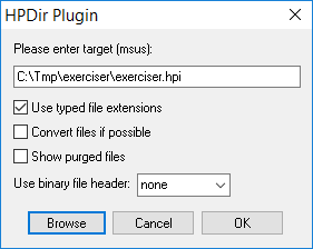 HPDir Filesystem Plugin Dialog